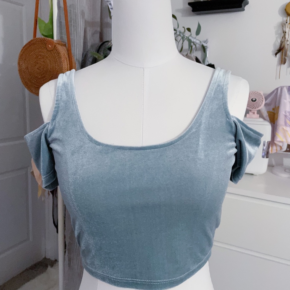 Velvet Strappy Crop Top